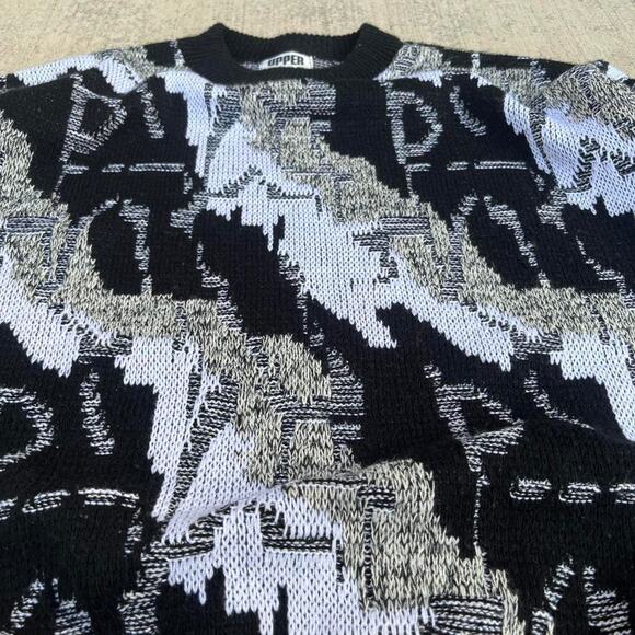 Abstract Artistic Retro TV Static Waves Pullover Knitwear Sweater - Picture 2 of 5